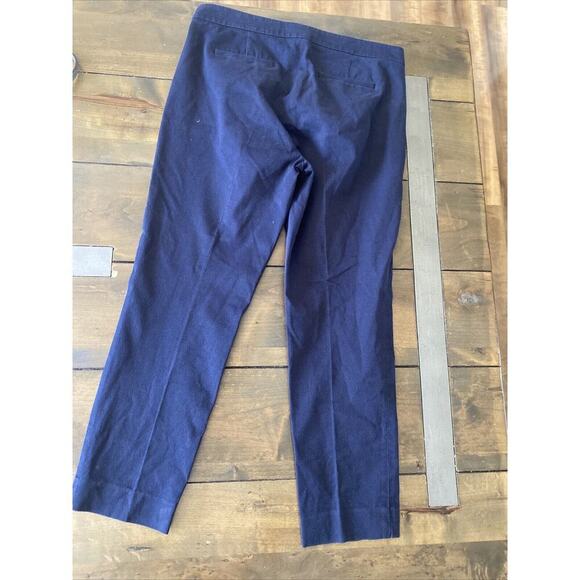 J Crew Martie Pants Size 8 Navy Career Straight Leg Chino BI STretch Cotton - Picture 8 of 8